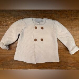 White Double-Breasted Baby Cardigan 100% cotton never worn